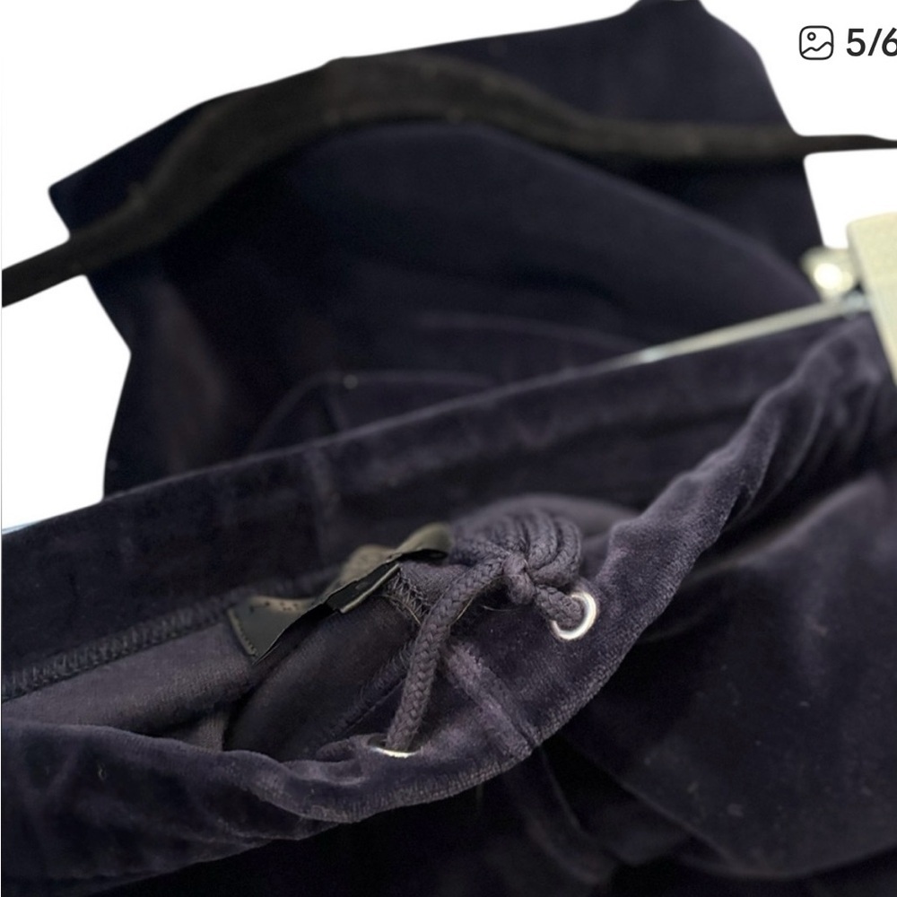 NILI LOTAN Lyvia Velour Jogger In Navy In Blue - Picture 3 of 4